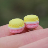 Žluto-růžové mini makronky, pecky
