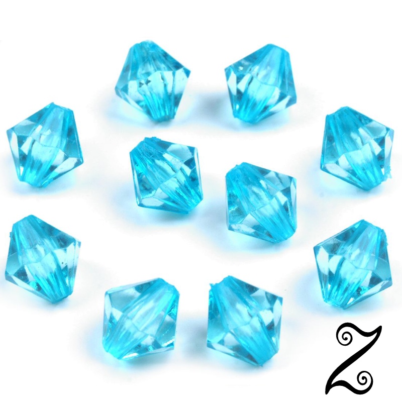 Broušené, azurová, 8 mm (50ks)