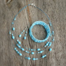 Světle modrý náhrdelník s náušnicemi