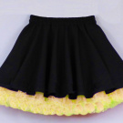 FuFu sukně černá se žlutou spodničkou