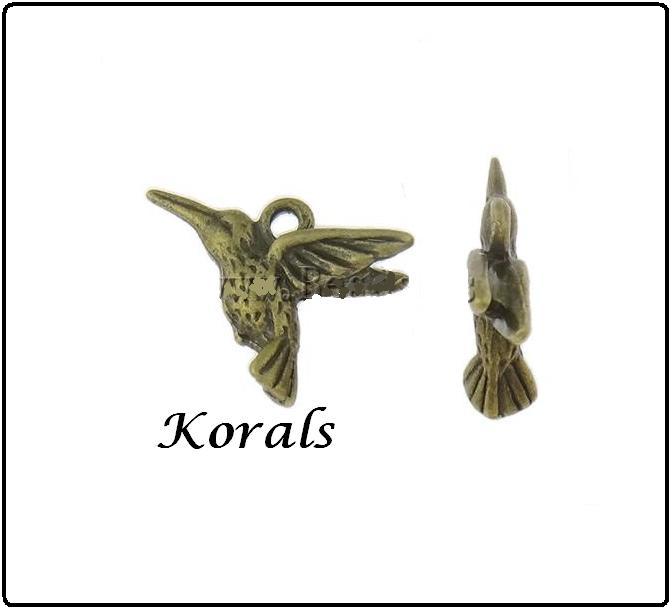 2341 Přívěsek kovový KOLIBŘÍK 3ks 