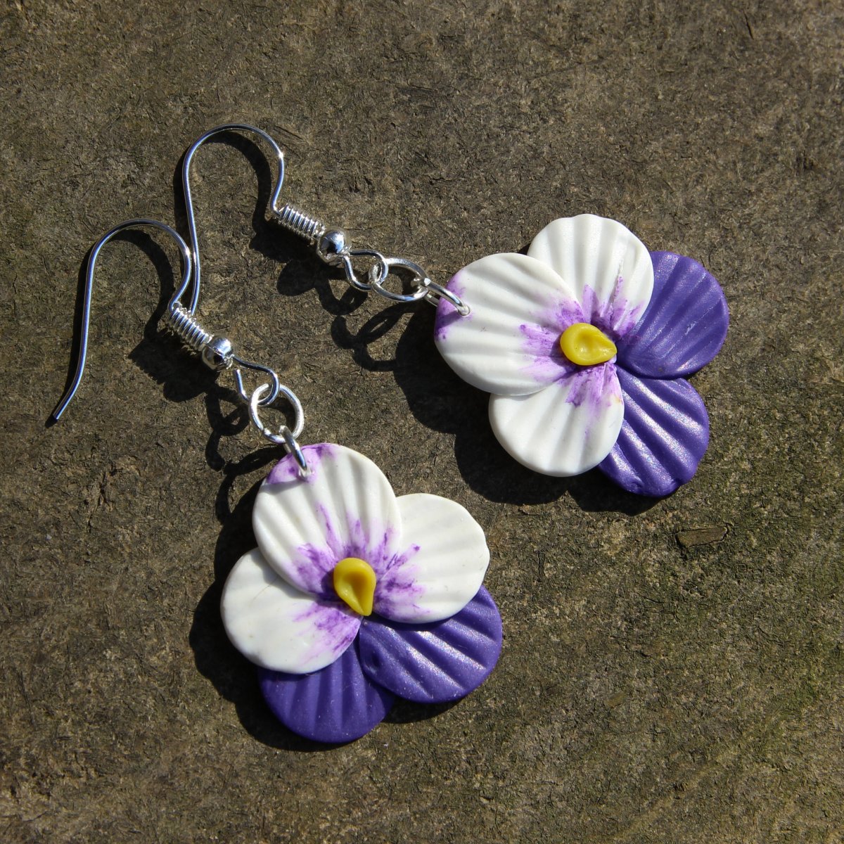 Macešky, náušnice fimo 