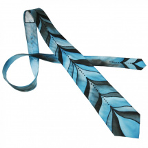 Malovaná hedvábná kravata: Vlny modré