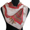 Malovaný hedvábný šátek: Ornament hnědo-červený
