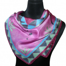 Malovaný hedvábný šátek: Vínový