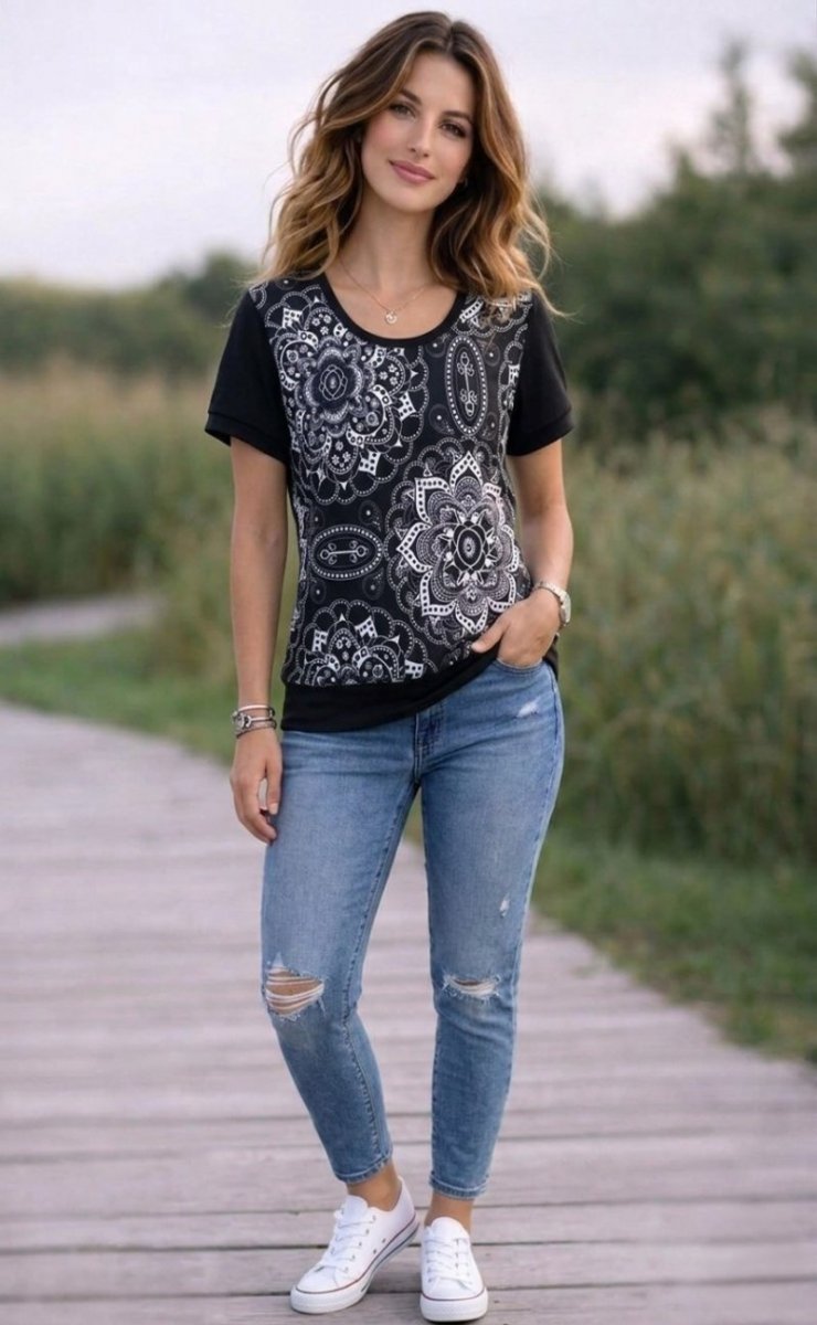 Dámské tričko - mandaly (bavlna) 