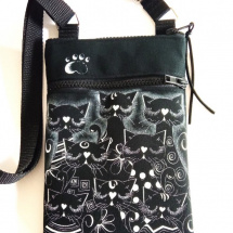 malá crossbody s kapsou -KOČIČKY