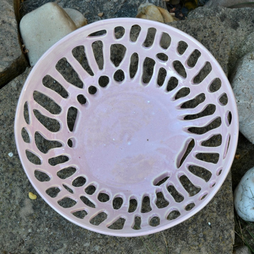 Keramická mísa děrovaná, růžová
