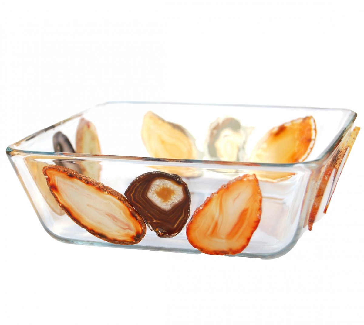 Miska svícen čtyřhranný MOZAIKA ACHÁTY 14