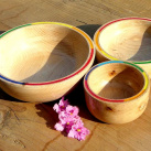 dřevěné misky colour - sada 3 ks, ø 20,5 a 16,5 a 11,5 cm.