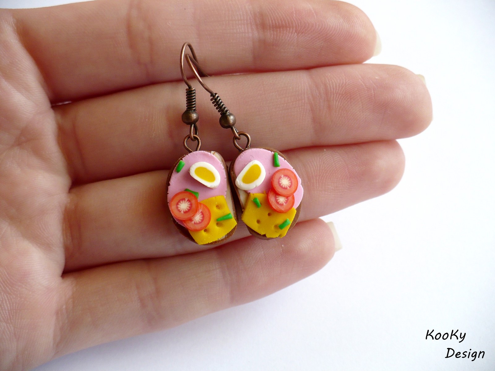 Visací náušnice - obložený chlebíček