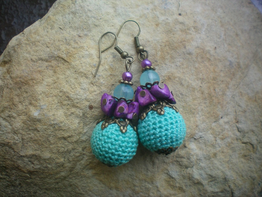 Háčkované náušnice To jsme se ale vybarvily!!!