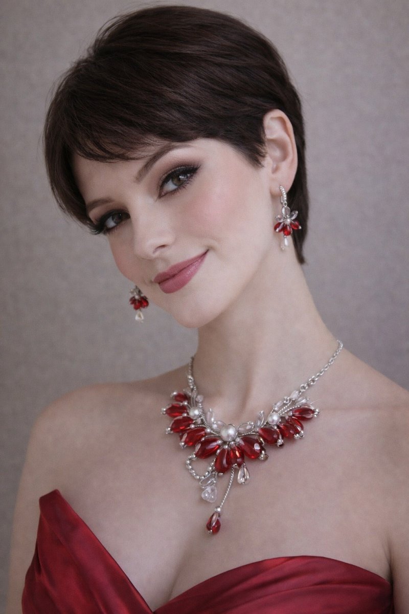 Luxusní ručně vyráběný červeně vínový set