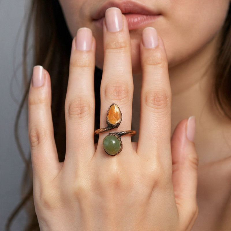 Prsten Natur Copper Keltic Duo