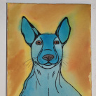 Modrý pes - obraz