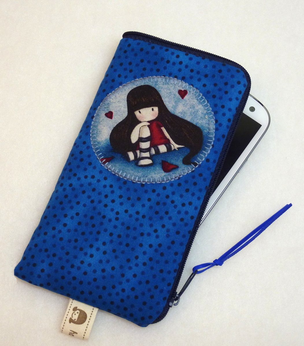 TMAVĚ MODRÝ PUNTÍČEK  - obal na mobil