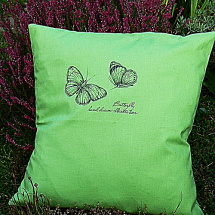 Povlak s motýlky - zelený