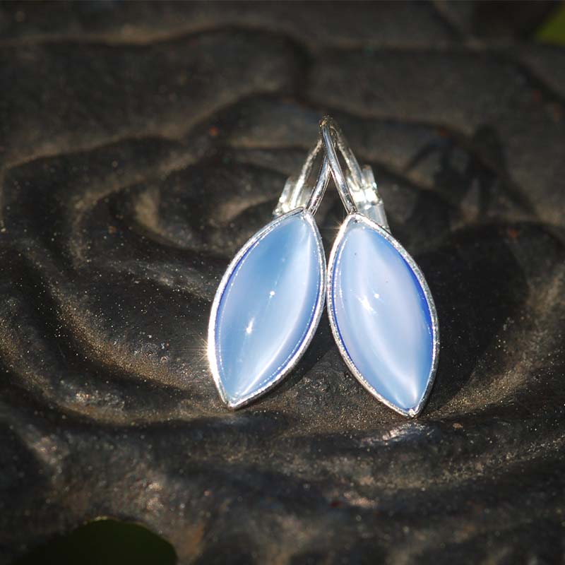 Náušnice klapky s modrými navetami 