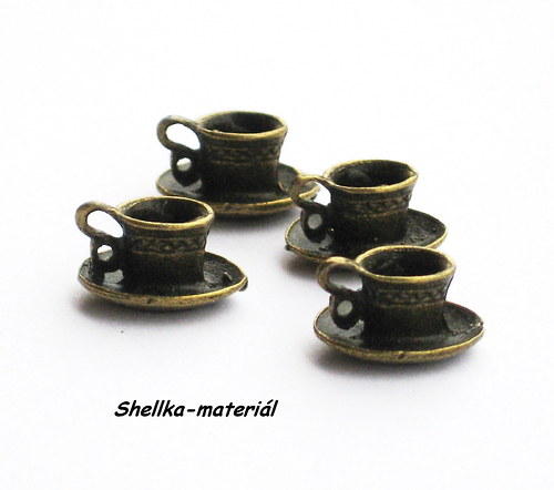 1421.Šálek s podšálkem/ 12x10x7mm/ 10 kusů