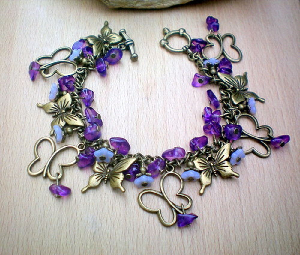 Louka plná motýlů - luxusní náramek