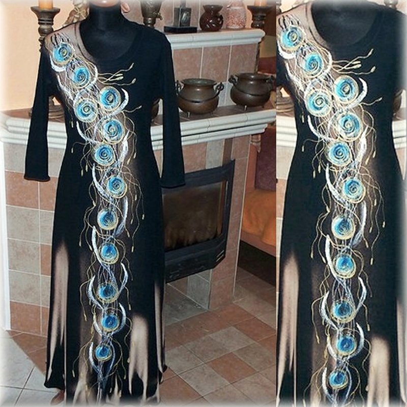 Šaty malované,vel. na přání-M,L,XL,XXL