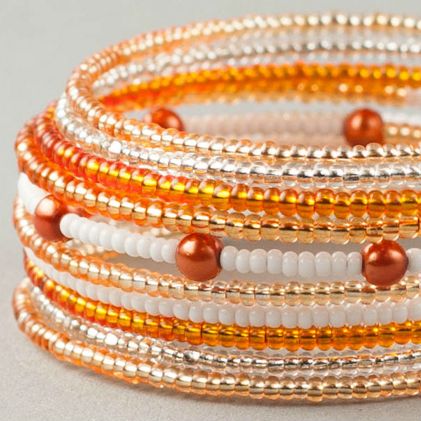 Dětský náramek: Bílo-oranžový