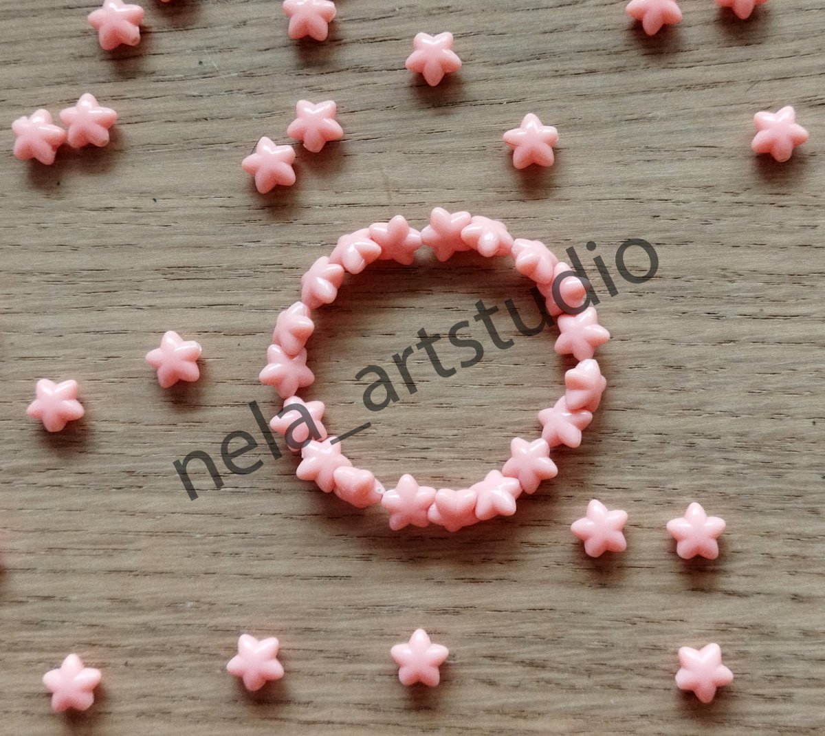 Náramek hvězda lososový