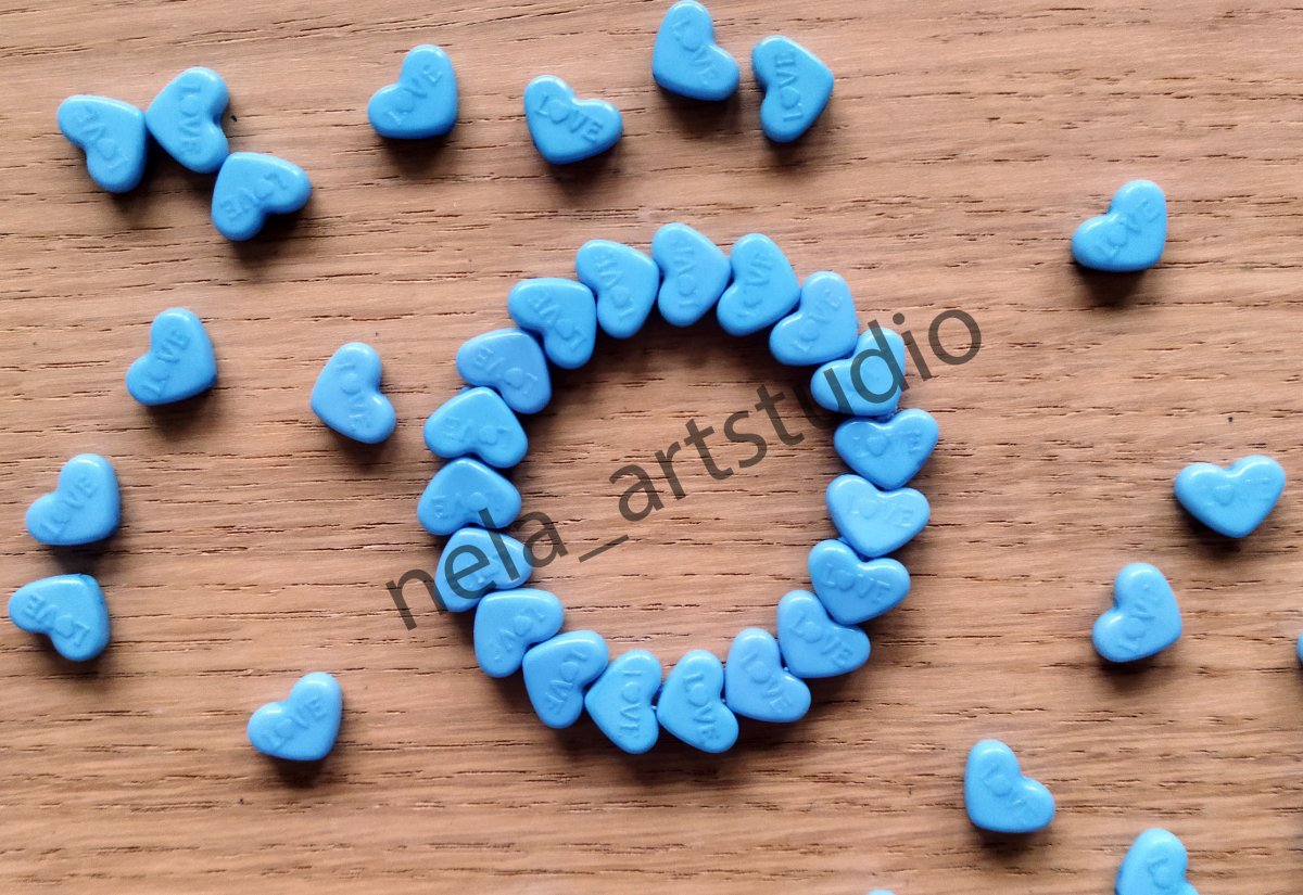 Náramek srdce modrý