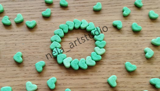 Náramek srdce zelený