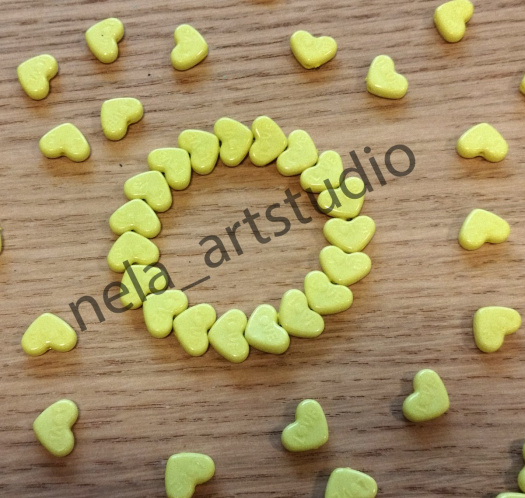 Náramek srdce žlutý