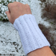 pletené nátepničky - bílé