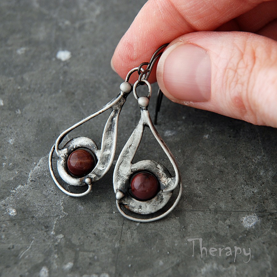 Z mechu a kapradí - náušnice