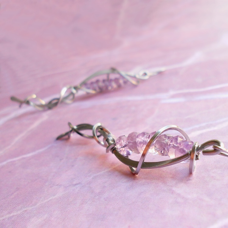 Náušnice Ametystky