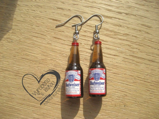 Pivní náušnice - hnědé pivo
