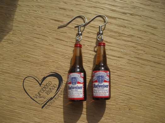 Pivní náušnice - hnědé pivo