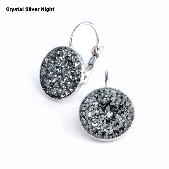 Luxusní náušnice se Swarovski® crystals Lee Ella KL12 Crystal Silver Night