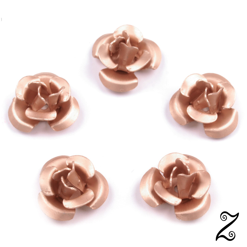 Kovová růžička, zlatá, 12 mm (10ks)