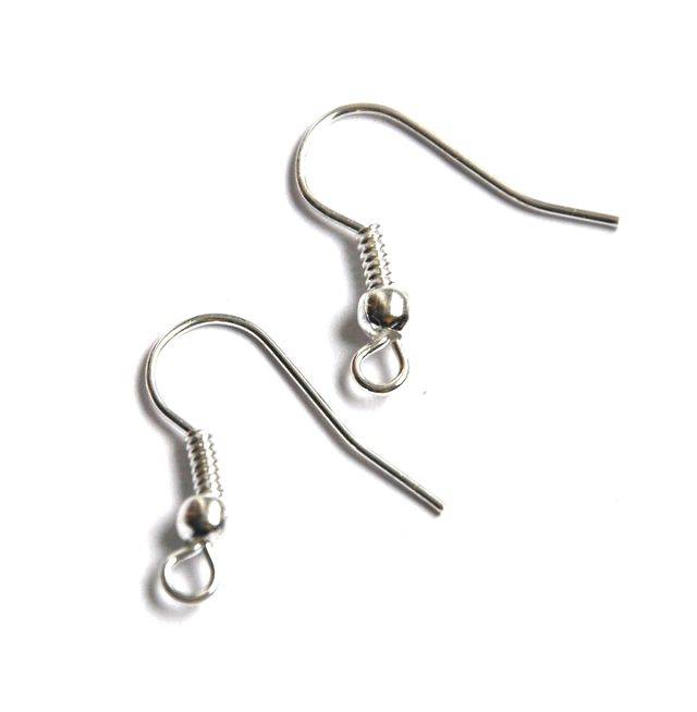 Náušnicový háček s kuličkou a pružinkou - 20 ks 