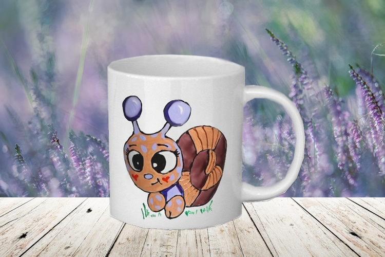 Šnek okatý - ruční kresba