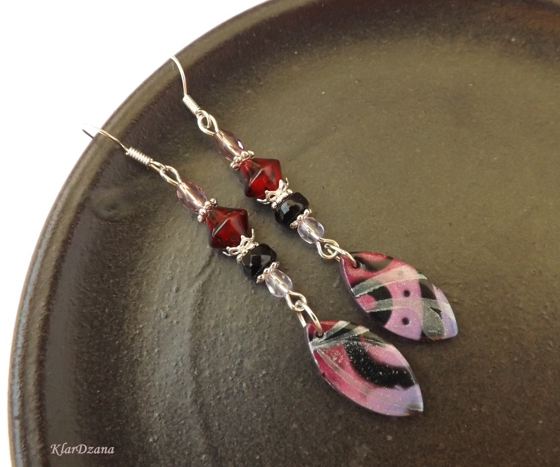 Náušnice Night Laura bordo