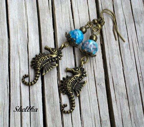 Náušnice s mořským koníkem