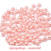 Voskované perličky sklo, růžová lasturová,4mm (100ks)