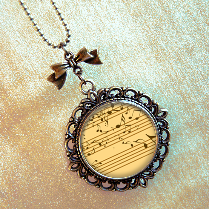 Vintage přívěsek - Notový zápis