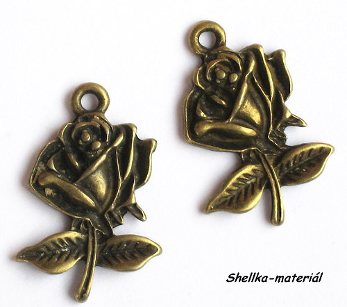 107.Růže 25,5x17,5mm-1kus