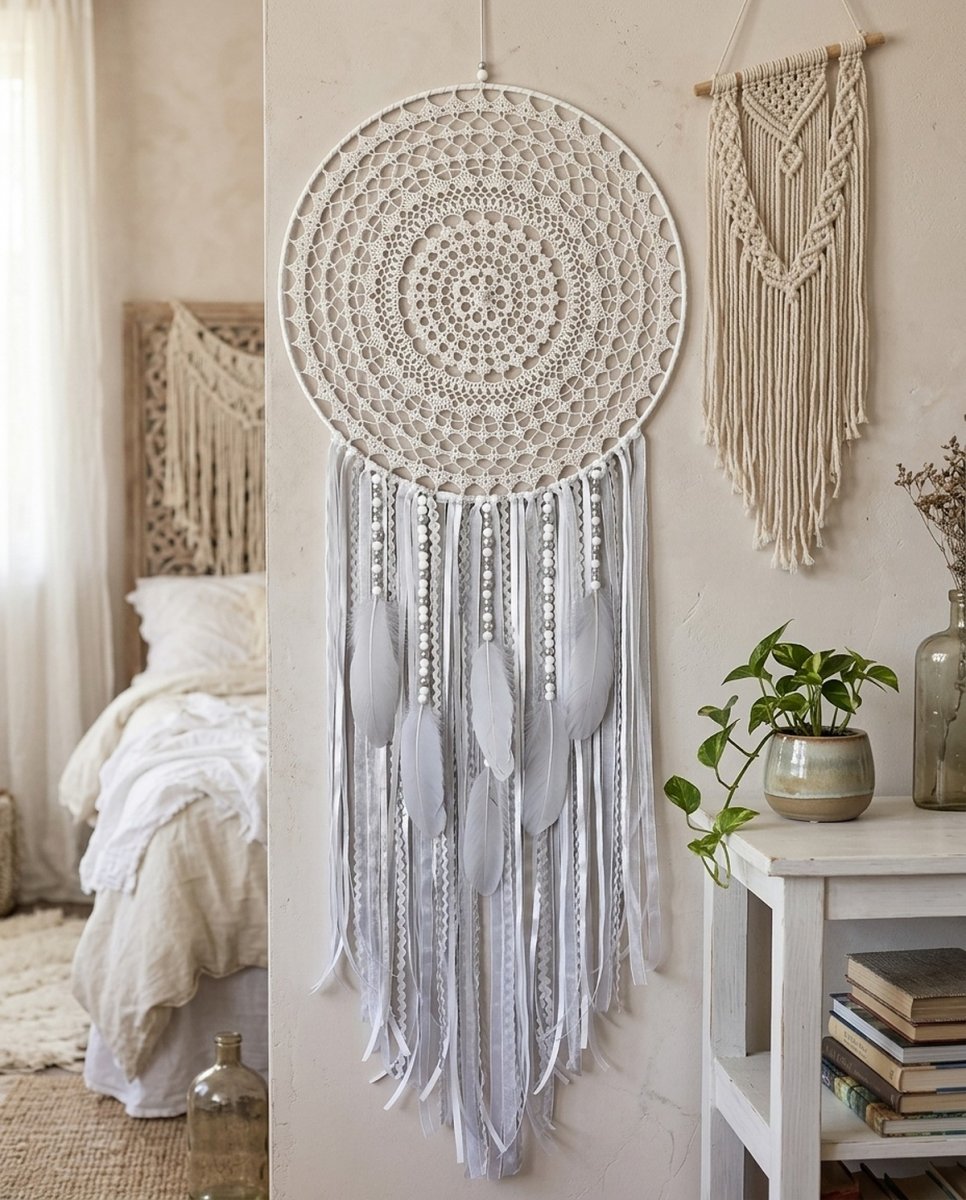 Lapač zlých snů Šedá holubice 40 x 115 cm