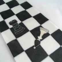Šachová kravata černo-bílá 893055