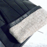 Pánské černé kožené rukavice s vlněnou podšívkou