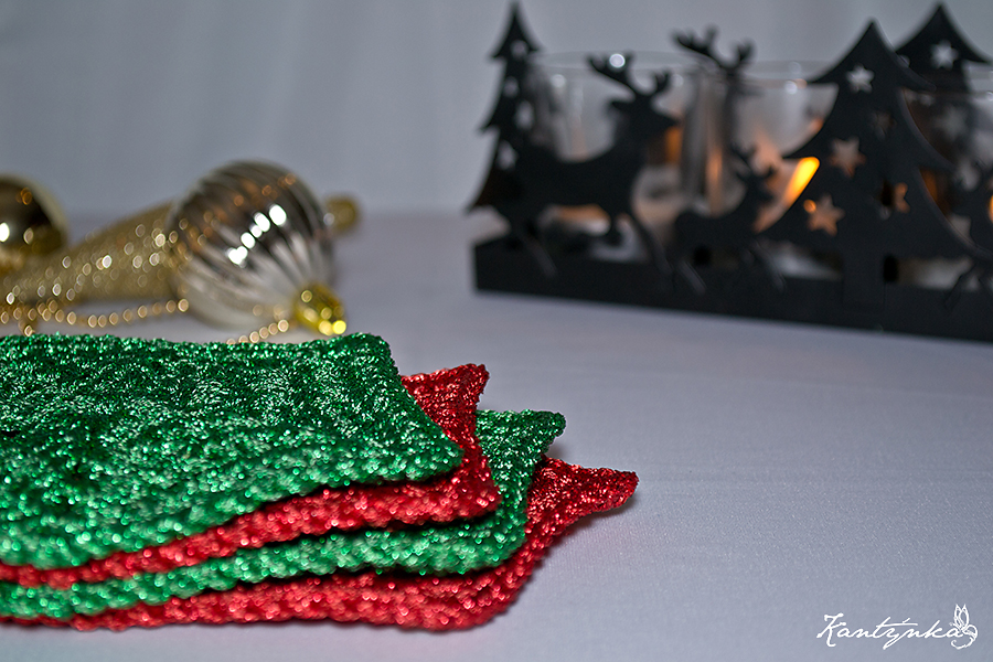 Vánoční třpytivé podložky pod hrnky