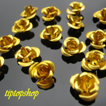 Kovové růžičky EXCELLENT, zlaté,10mm (30ks)
