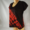 Červeno-černé dámské batikované triko - vel. XL